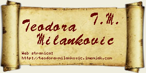 Teodora Milanković vizit kartica